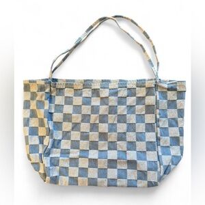 Denim checkered tote. Great size for the market or school/work.